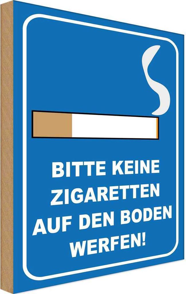 vianmo Holzschild 18x12 cm bitte keine Zigaretten Warnschild Hinweisschild