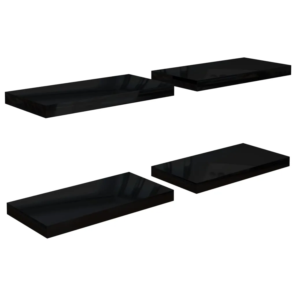 OFFERTA SYFAX™ 4 Mensole Luxury Nero Lucido 50x23x3,8 cm | Design Top