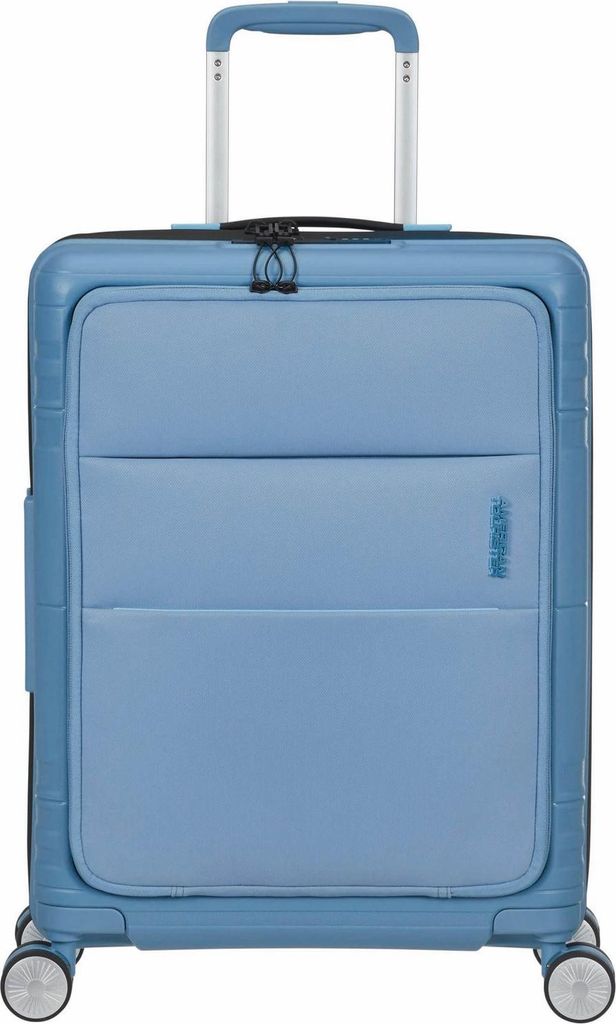 American Tourister mit Laptopfach Hello Cabin Spinner 55 / 20 TSA Trolley Blue Heaven hellblau