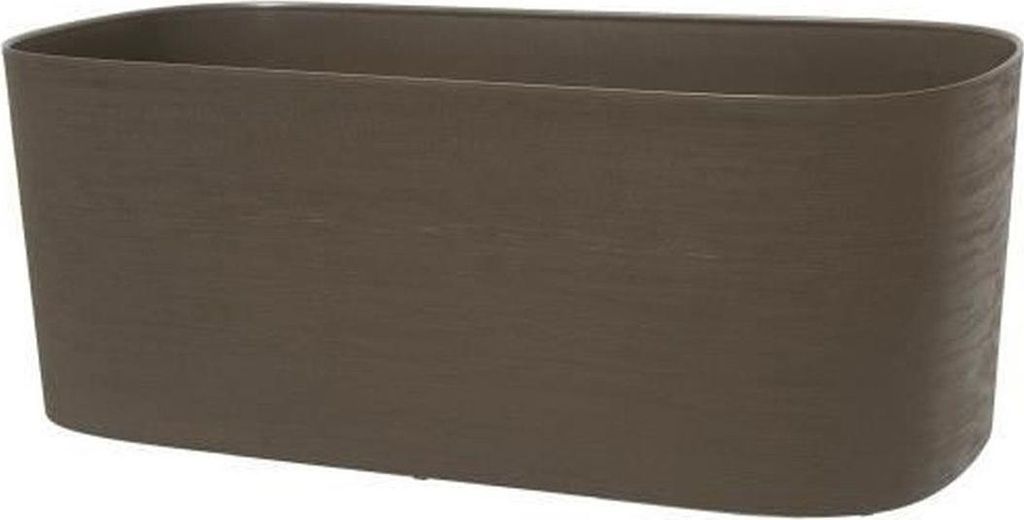 Taupefarbener Pflanzkübel mit Wasserreservoir, 50 x 17 cm, 100 % recycelbar – strukturierte Oberfläche
