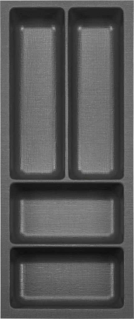 ORGA-BOX III Besteckeinsätze Tiefe 473 mm, Höhe 50,5 mm anthrazit Schubladeneinsätze Breite 191 mm für Schubladen 300 mm Canvas-Struktur