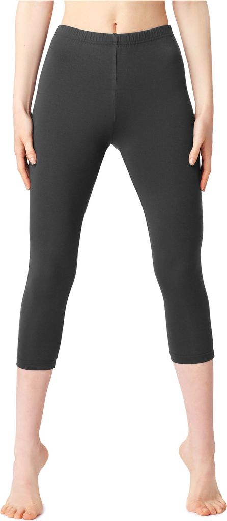 Bellivalini Damen 3/4 Leggings aus Baumwolle BLV50-199 (Graphite, S)