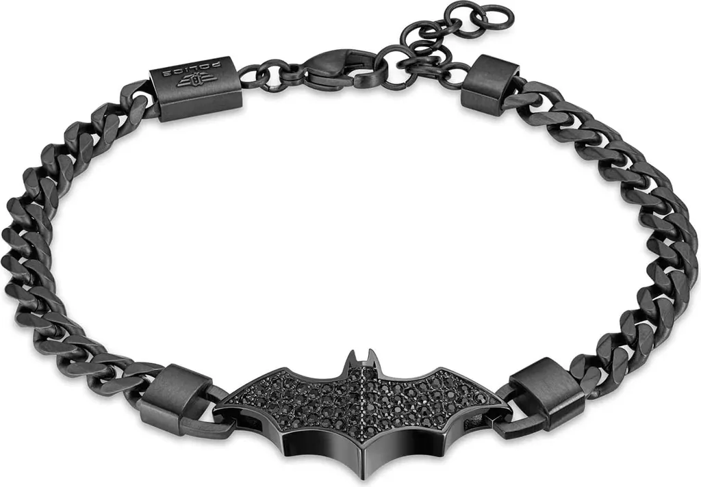 Bracelet Batarang Police Argent - Maille Robuste et Design Homme Chic
