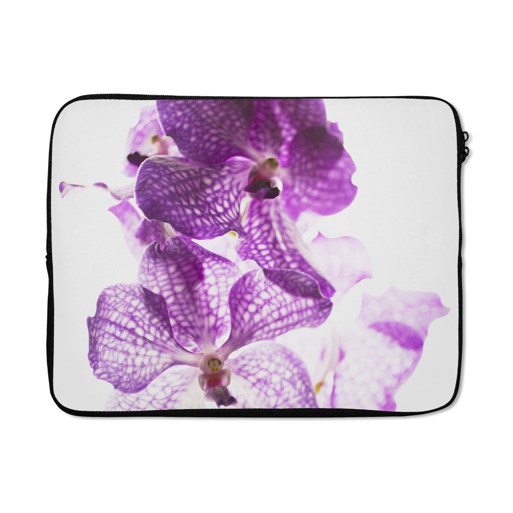 MuchoWow Laptop Hülle 17 Zoll Laptoptasche Lila Orchideen - Zipper - Schutzabdeckung