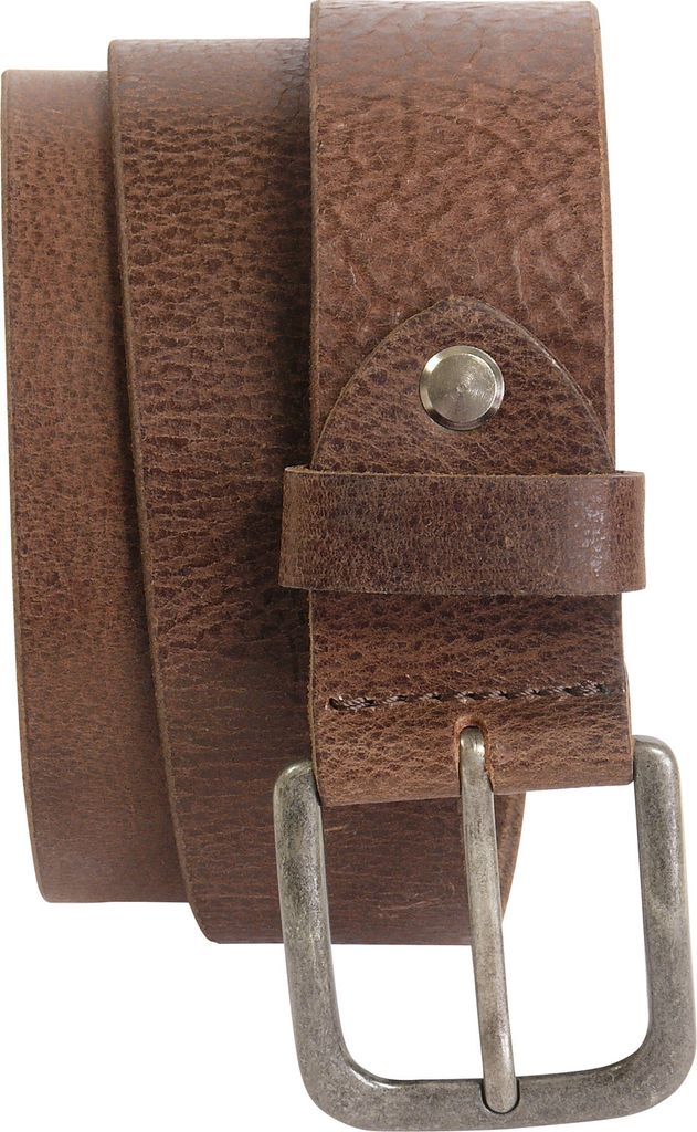 Ledergürtel Büffelleder mit Altsilberschließe 4 cm Vintage