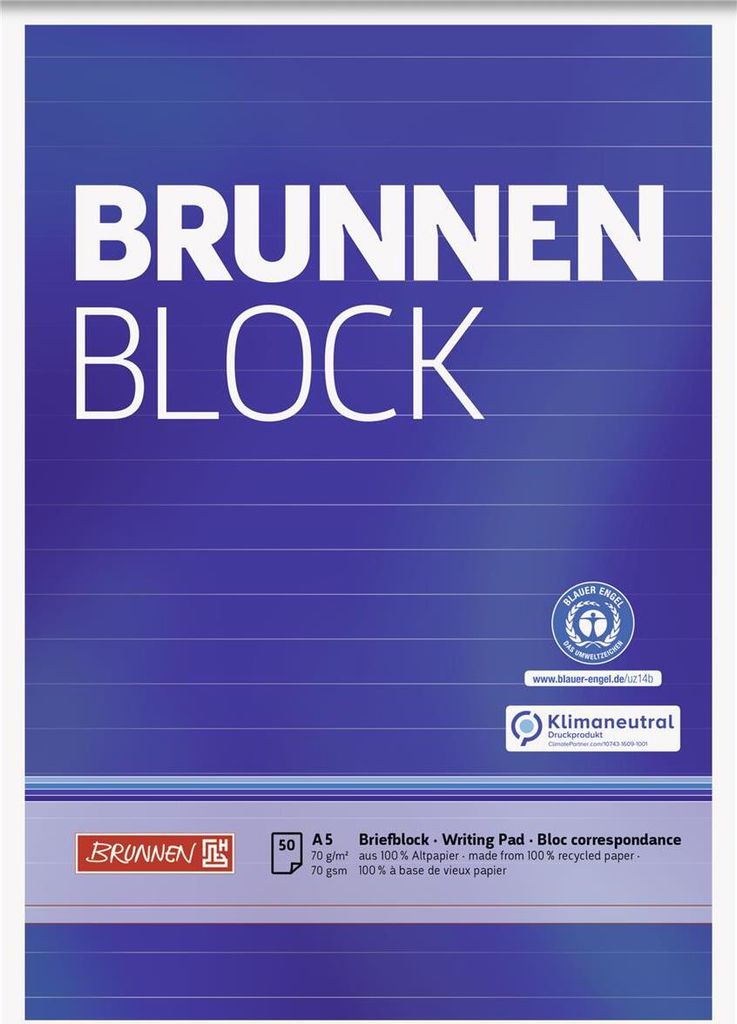 BRUNNEN 105241701 Block "BRUNNEN-Block" Recycling A5 Zdjęcie produktu 