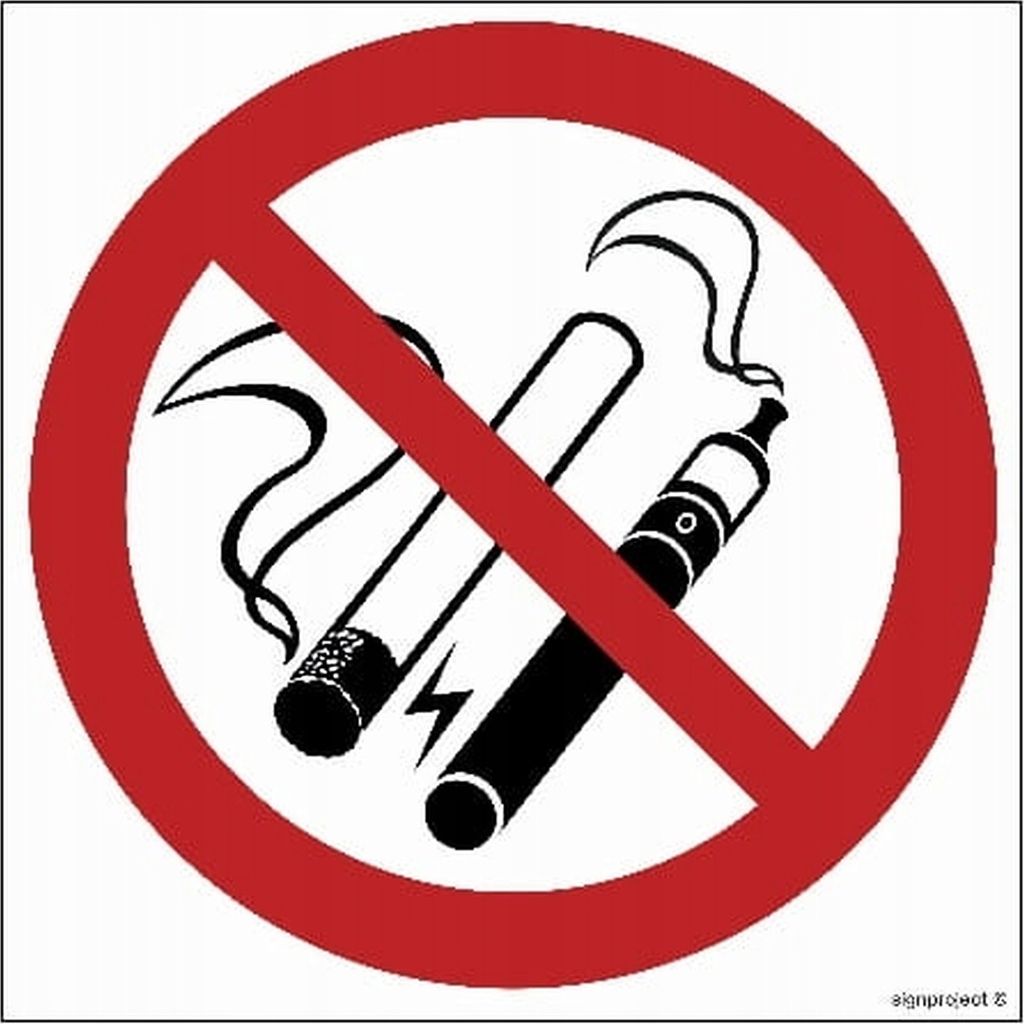 Rauchverbot für elektronische Zigaretten - 200x200 Folienaufkleber