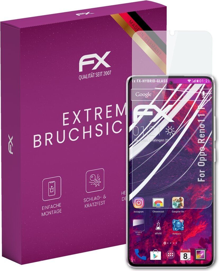 atFoliX FX-Hybrid-Glass Displayfolie kompatibel mit Oppo Reno11 F Glasfolie