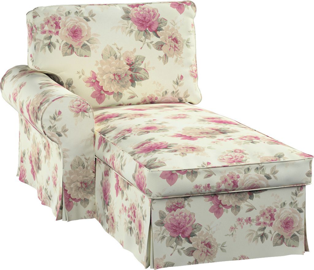 Dekoria Bezug für Ektorp Récamiere links, beige- rosa, Ektorp Bezug für Récamiere links