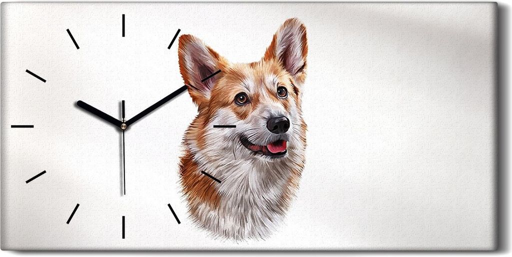 Dekor Leinwand Uhr Wandbilder Quarz 60x30 Gemälde Abstrakte Tier Hund Kunst - schwarze Hände