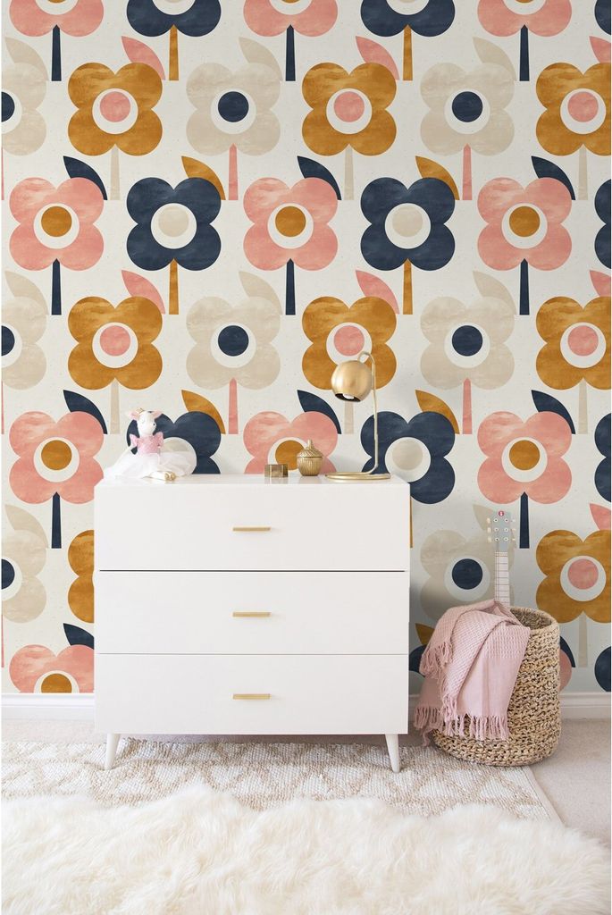 Coloray Fototapete 250x250 cm Latextapete Magicstick - Skandinavianische Blumen