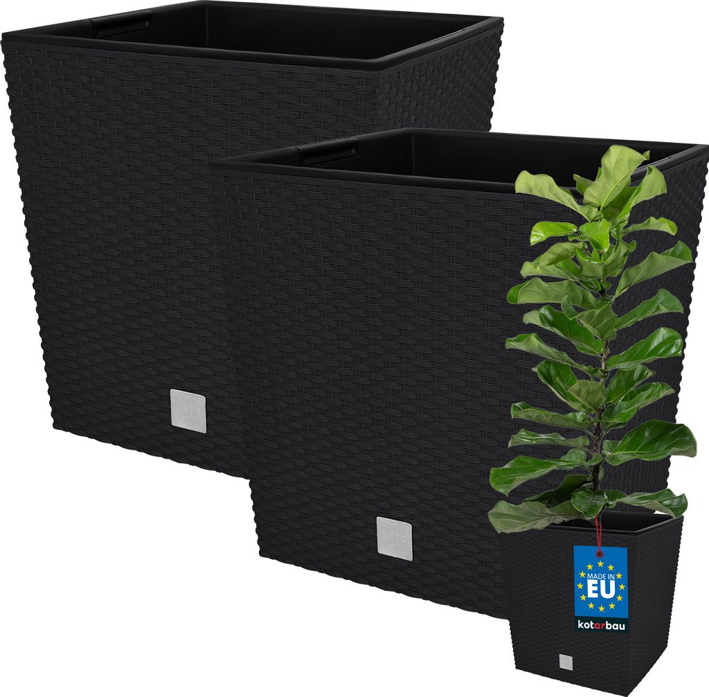 KOTARBAU® Set di 2 vasi da fiori 32 L antracite in plastica Immagine del prodotto 