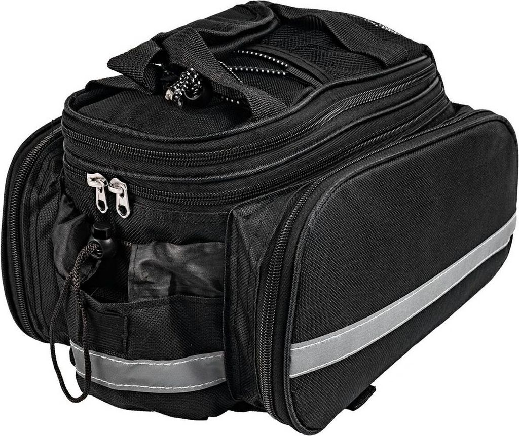 Robuste wasserdichte Fahrradtasche Schwarz für hinteren Gepäckträger, 32x17x28 cm, reflektierend