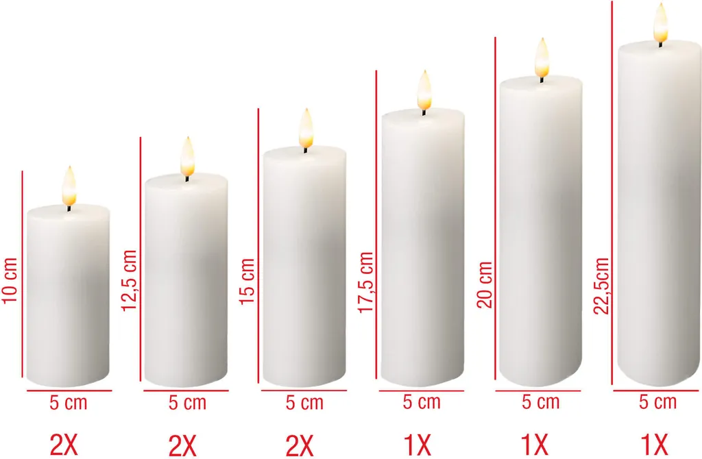 Lot 9 Bougies LED Blanche avec Flamme Oscillante en Cire pour Décoration