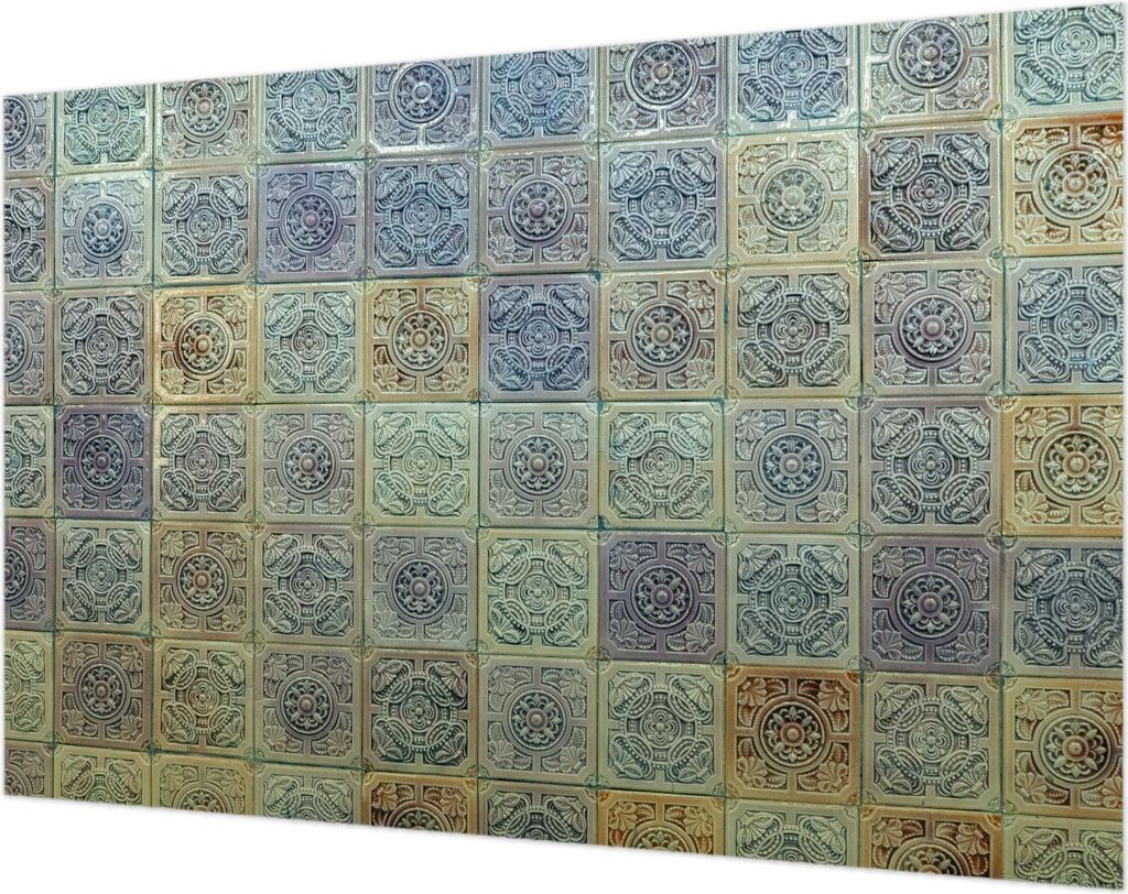 Wandtapete - Dekorative Tapete für Wohnzimmer- Tapetenfolie für Wanddekoration - 104x70 cm - Geometrische Fliesen
