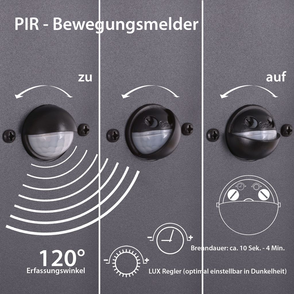 LED Außenwandleuchte mit Bewegungsmelder 310A1 BALVIA Produktbild 4