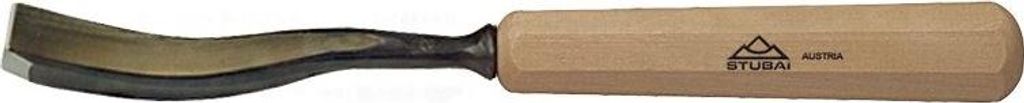 STUBAI Stemmeisen Stechbeitel Serie 52 - Form 40 | Gebogener Gaißfuß 14 mm, mit Holzgriff, für Kerb- und Reliefschnitzarbeiten, Figurenarbeiten,...