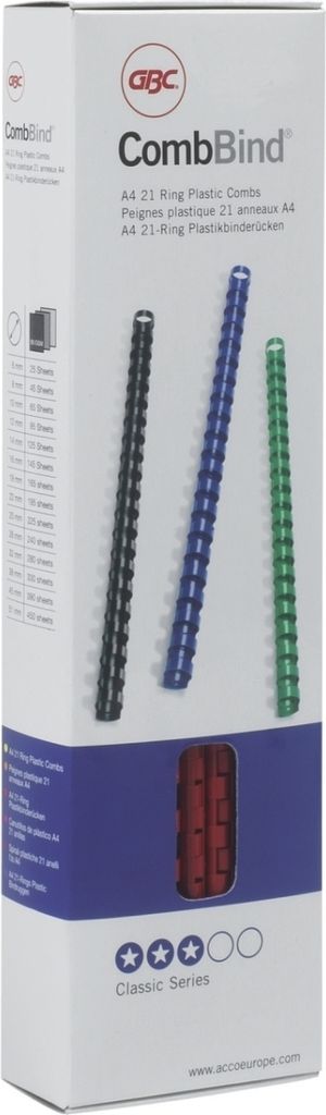Binderücken ibiCombs 6mm 21 Ringe rot VE=62x100 Stück