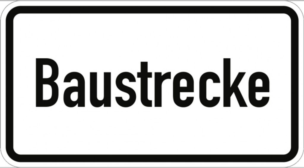Verkehrsschild VZ2134, Baustrecke, Alu, RA2, 420x231 mm