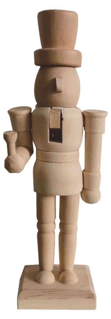 18 cm große, unbemalte Weihnachtsfigur aus Holz: Nussknacker zum Selbermachen – Soldatenfigur, unbemalt, ideal für Feste, Feiertage und Partys.