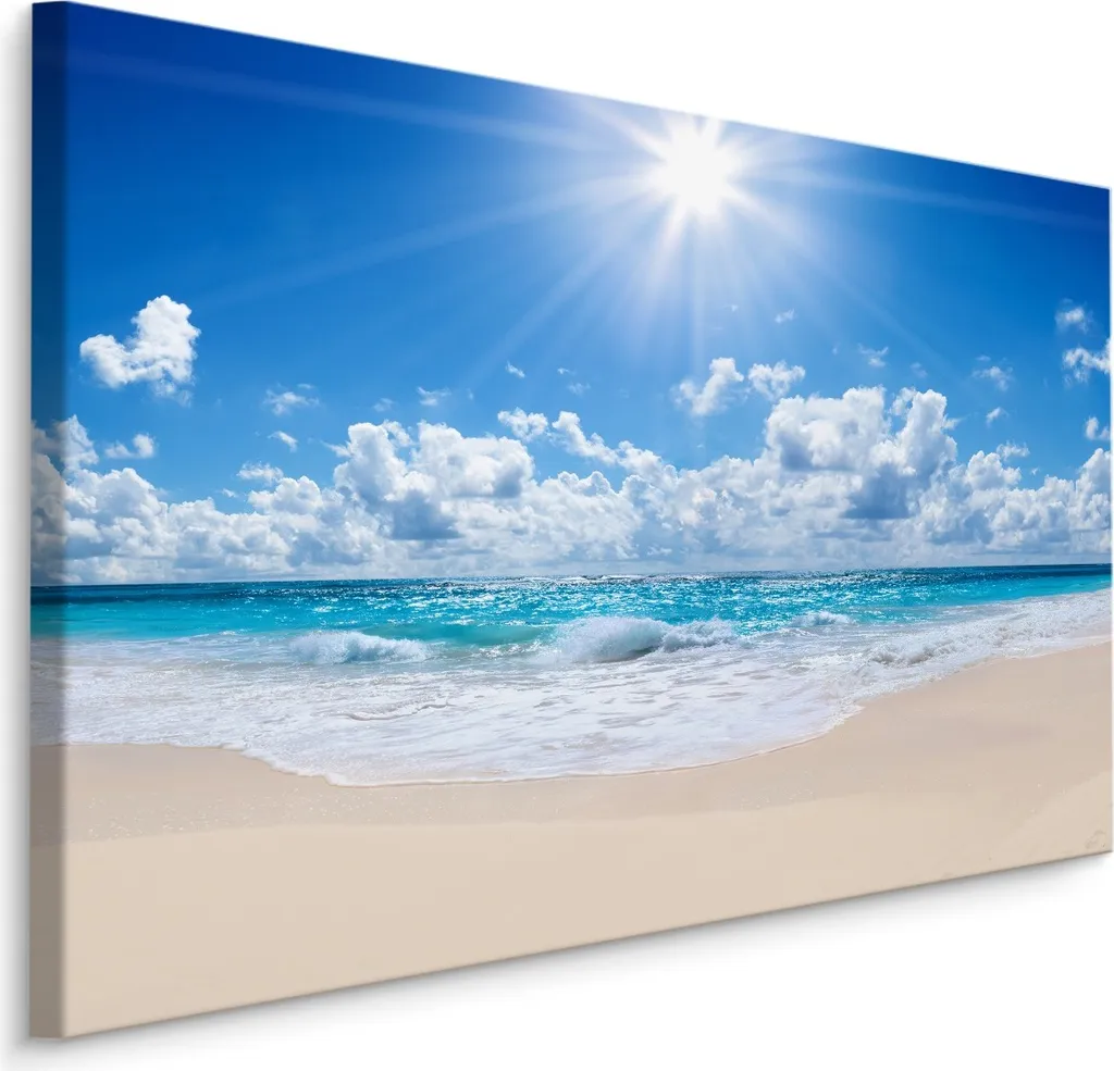 Fotomurale Tela 100x70 cm Spiaggia e Mare - Stampa Artistica Alta Qualità