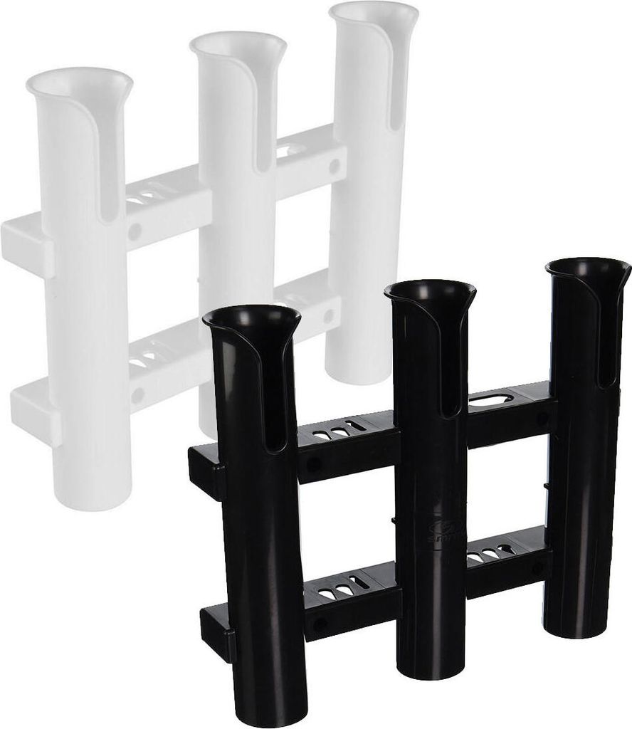 Angel Rod Halter Rack 3 Tubes Marine Boot Werkzeug Kunststoff weiß/schwarz - Weiß