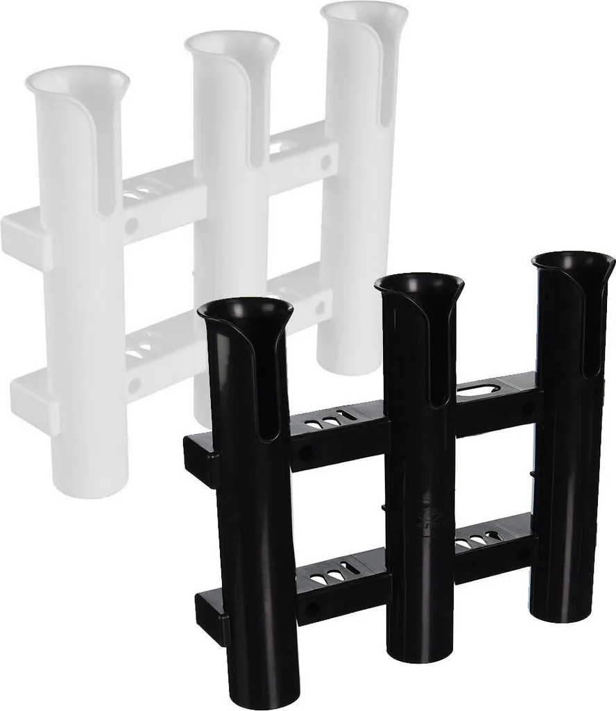 Supporto Canne da Pesca Verticale 3 Tubi - Plastica Marine Bianca