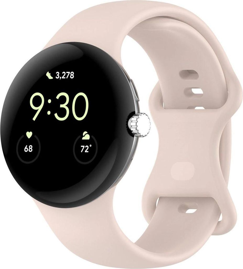 Bizon Strap Watch Silicone S für Google Pixel Watch 3 (45 mm), Hellrosa