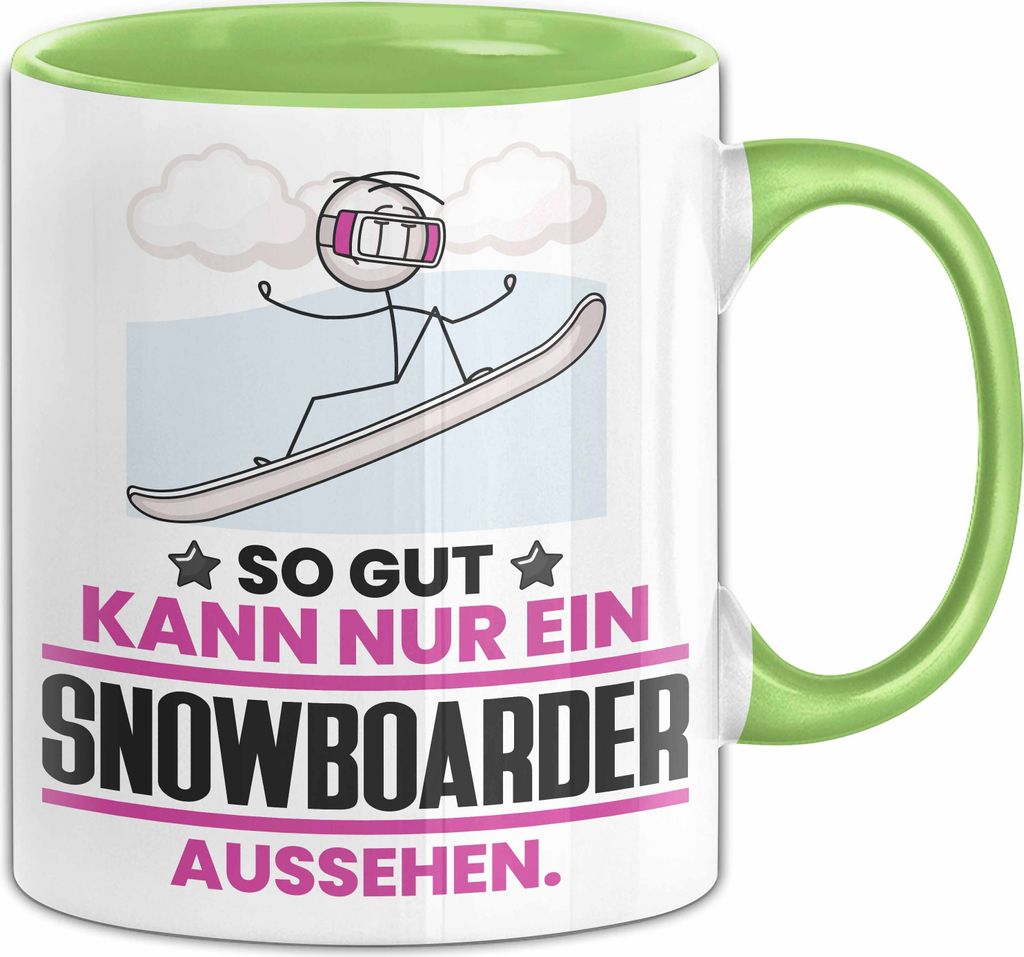 Snowboarder Geschenk Tasse So Gut Kann Nur Ein Snowboarder Aussehen Geschenkidee Kaffee-Becher (Grün)