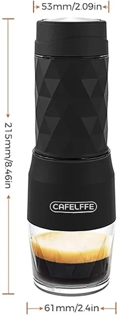 Mini Machine à Café Portable 3-en-1 Compatible Capsules et Café Moulu