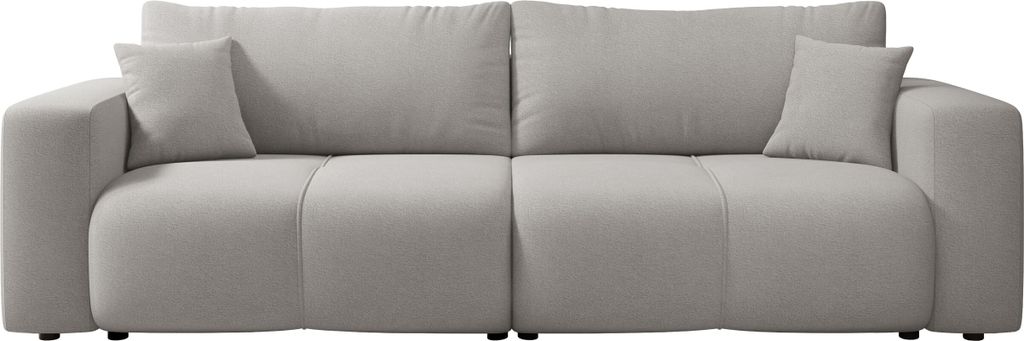MIRJAN24 Sofa Furyn, Schlafsofa mit zwei Bettkästen und Schlaffunktion, Wellenfeder, zwei Dekorative Kissen (Farbe: Velo 633)