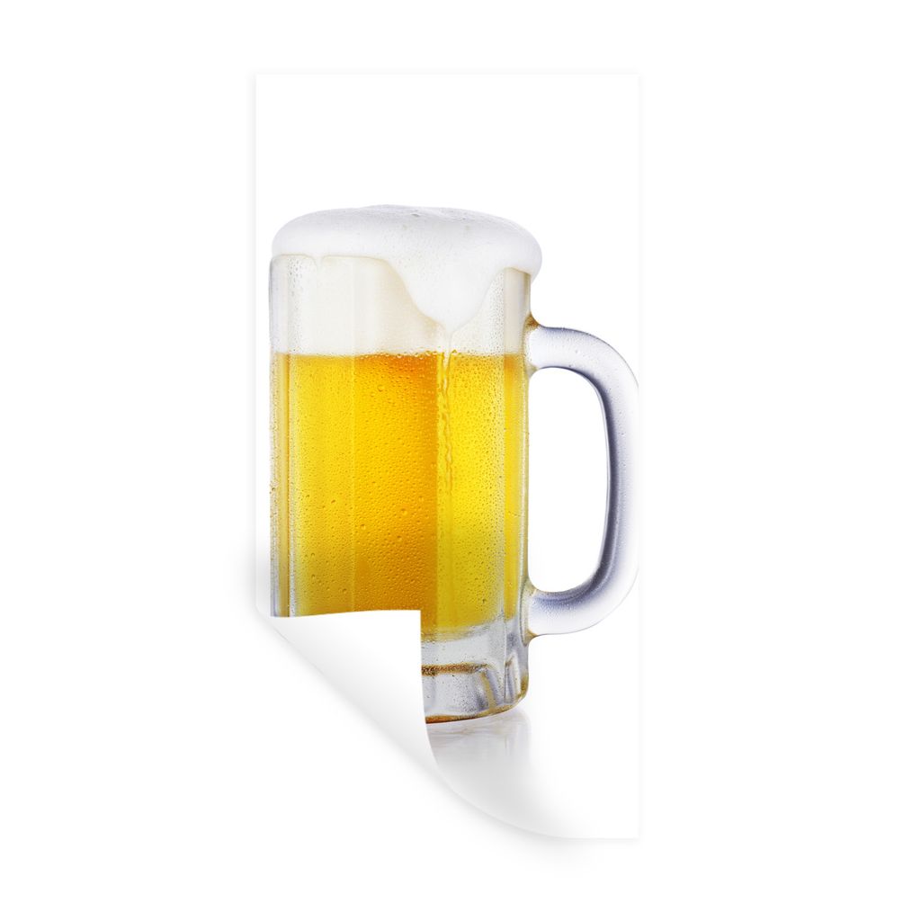 MuchoWow Wandtattoo Wandsticker Wandaufkleber Krug mit Bier auf weißem Hintergrund 20x40 cm Selbstklebend und Repositionierbar - Selbstklebend -...