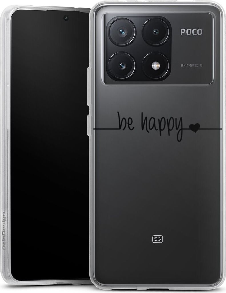 DeinDesign Handyhülle für Xiaomi Poco X6 Pro Silikon Hülle Case Smartphone Schutzhülle Glück Statement Motiv ohne Hintergrund