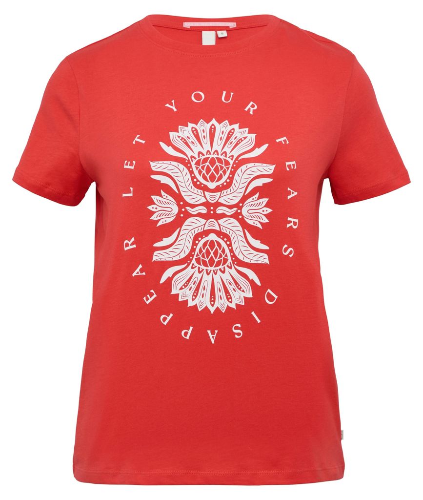 s.Oliver T-Shirt mit Frontprint, Regular Fit, aus Baumwolle, Jersey-Stoff
