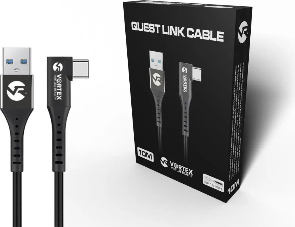 Câble Link USB-A 10m pour Meta Quest 3 et 2 - VORTEX VR USB 3.2 5Gbps