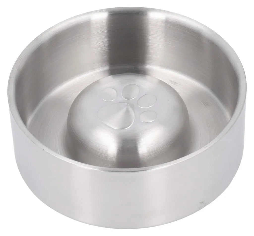 Bol Anti-Glouton Chien Inox 20cm Gamelle Labyrinthe pour Grands Chiens