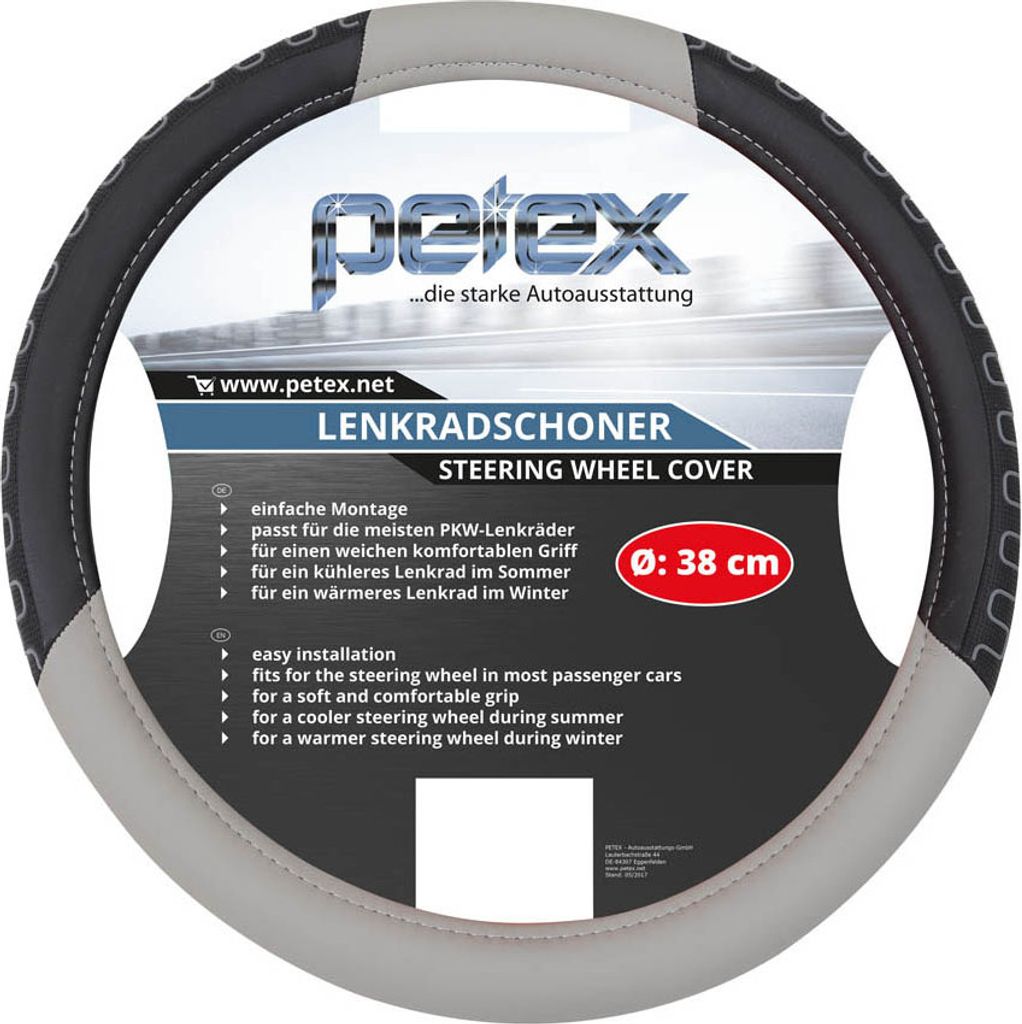 Lenkradbezug, Ø 38 cm, TPE-Ring, Design 1106, grau von Produktbild 