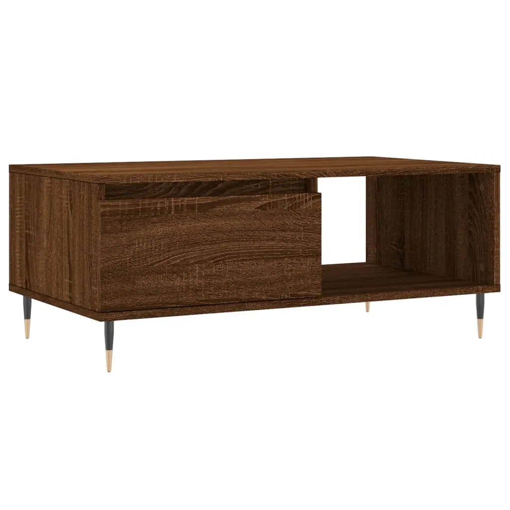SYFAX™ Tavolino da Salotto Rovere Marrone 90x50x36,5 cm in Multistrato