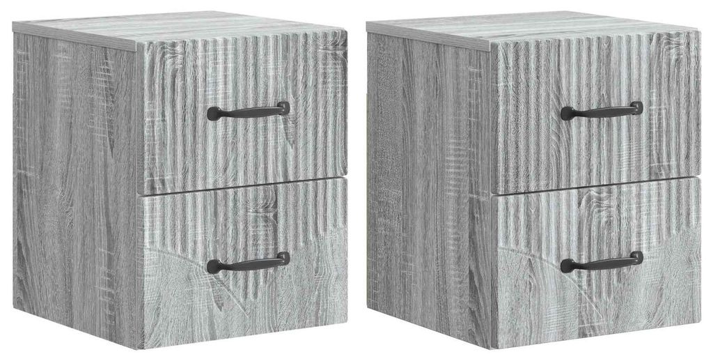 Maison Exclusive - Wandmontierter Nachttisch 2 pcs Graues Sonoma 34,5 x 33 x 40 cm