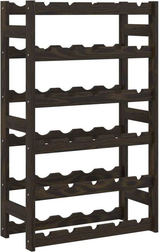 vidaXL Weinregal für 30 Flaschen Schwarz Massivholz Kiefer