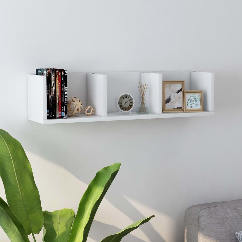 vidaXL Nástenná polica na CD biela 75x18x18 cm Materiál Obrázok produktu 