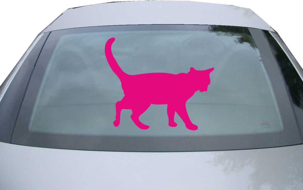 Indigos UG - Aufkleber Heckscheibe & Motorklappe DE2904 - pink - 600x507 mm - Katze - Auto Scheiben Fenster Heckklappe Tuning Racing JDM - Die cut