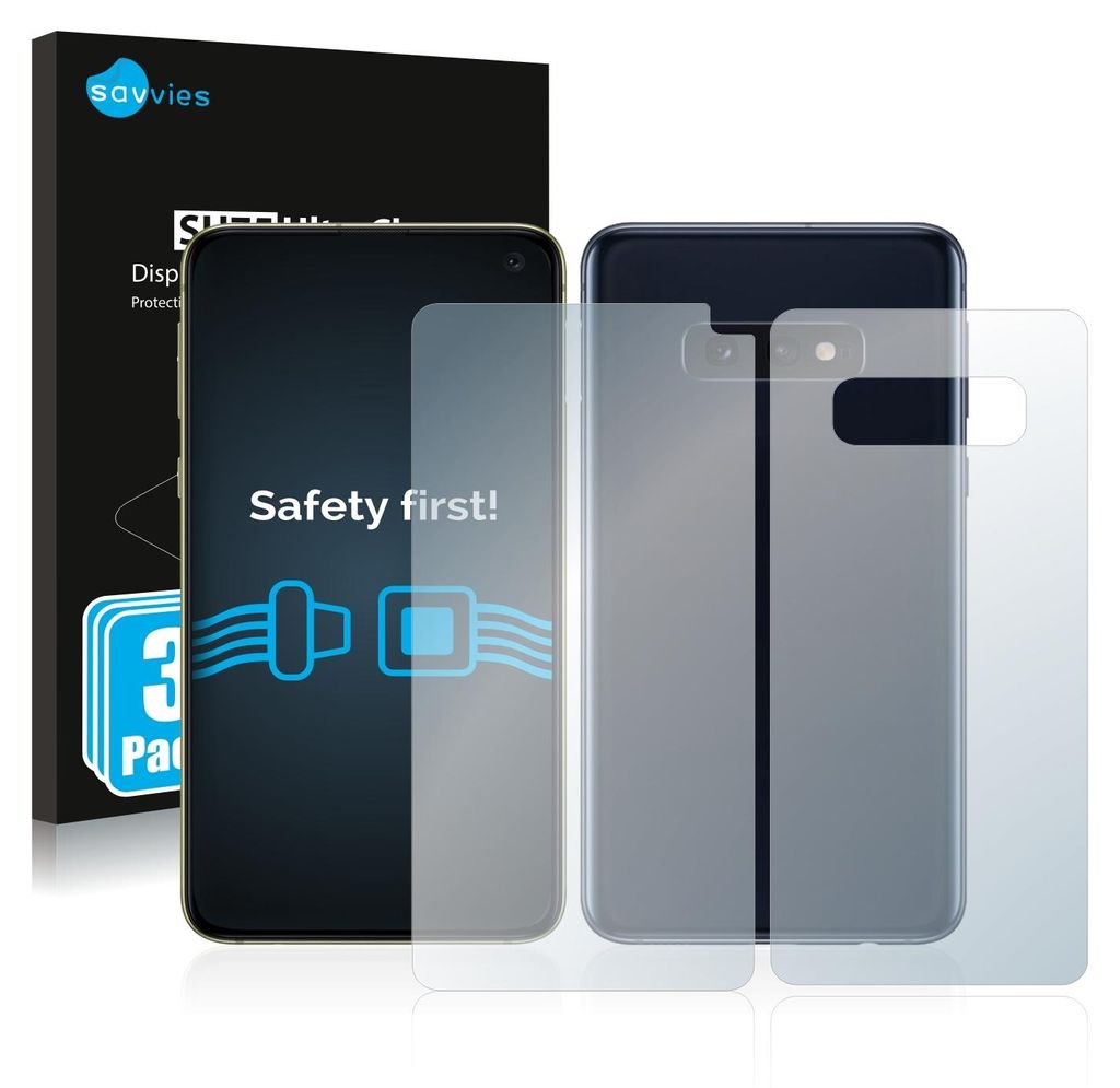 6x Für Samsung Galaxy S10e (Display+Rückseite) Schutzfolie Savvies Displayschutz Display Schutz Folie Klar Transparent