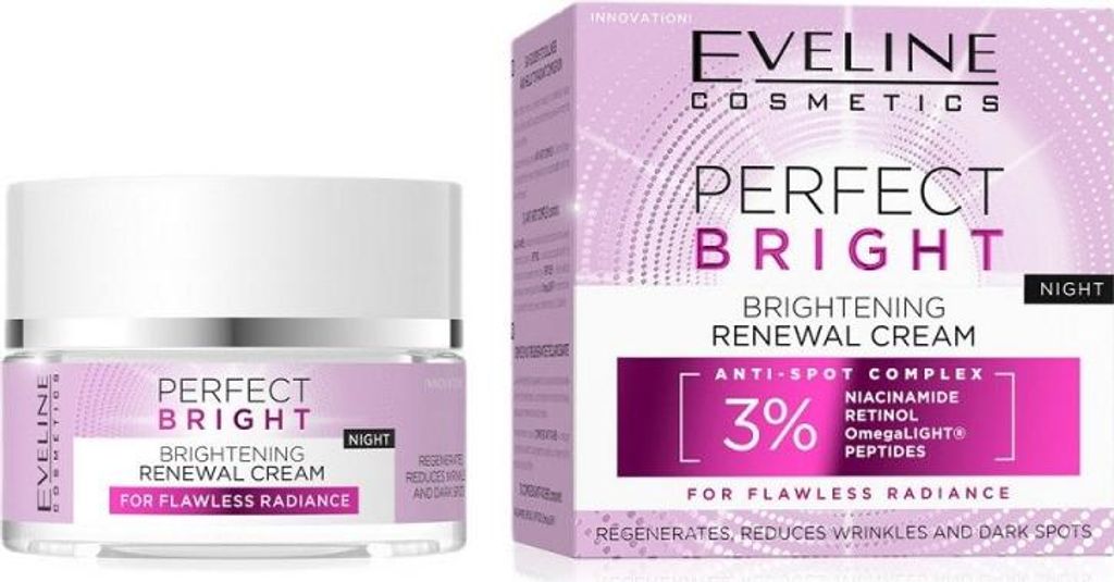Eveline Cosmetics Perfect Bright Rozjaśniający krem ??odmładzający na noc, 50 ml