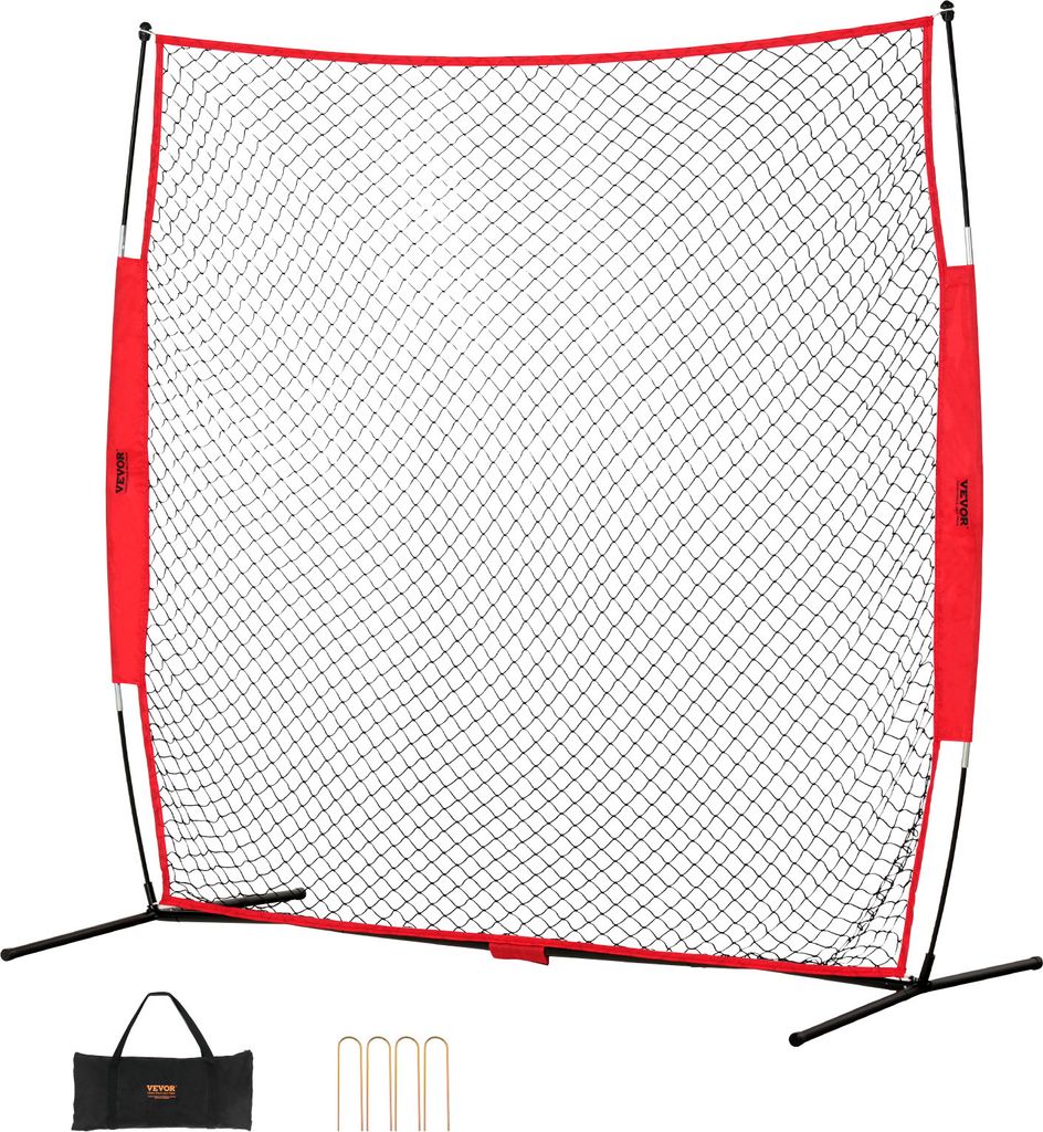 VEVOR Barrikaden-Backstop-Netz, 283 x 107 x 212 cm Ballsport-Absperrnetz, Tragbare Übungsausrüstung mit Tragetasche, Schutzschirm für Baseball, ...