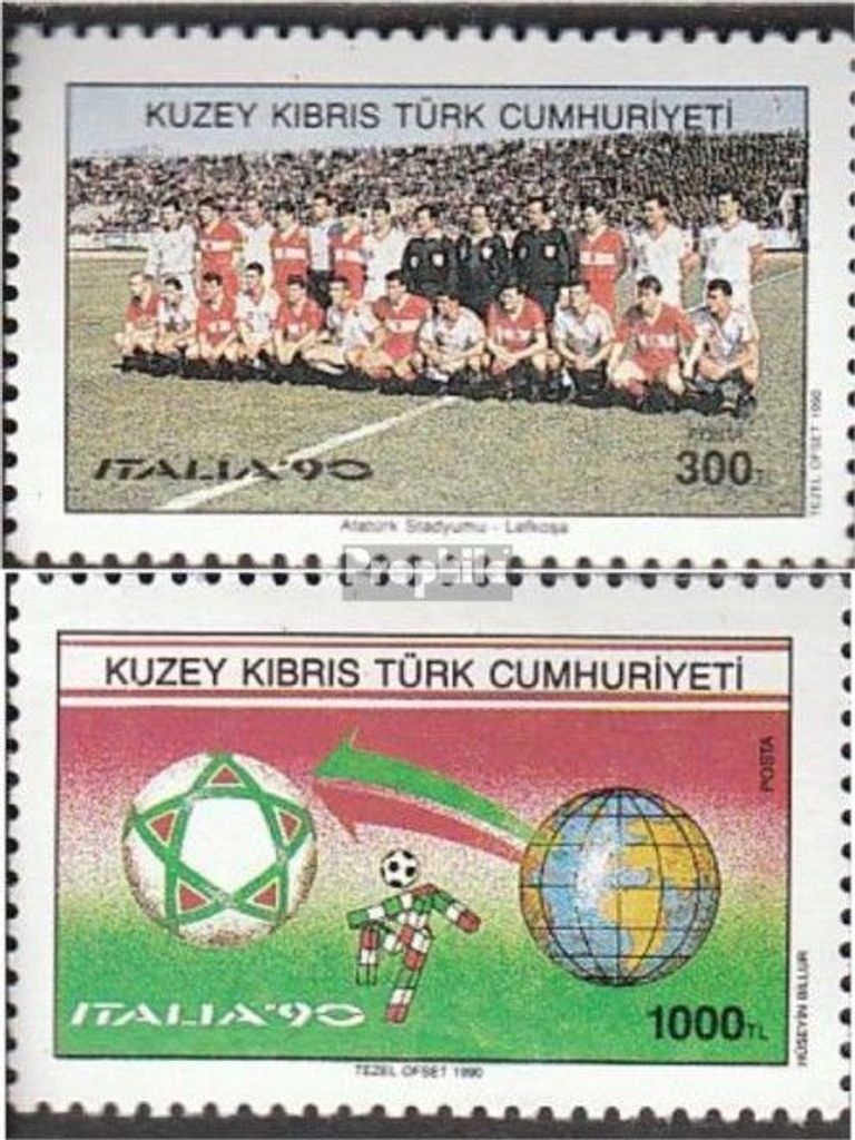 Briefmarken Türkisch-Zypern 1990 Mi 279-280 (kompl.Ausg.) postfrisch Fußball-WM in Italien
