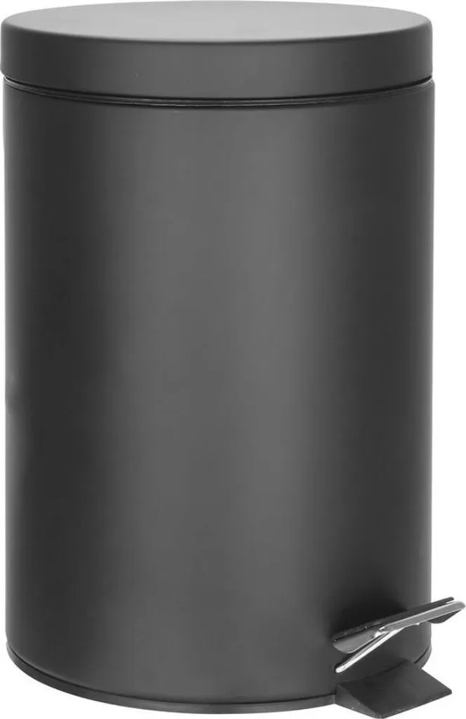 Cestino Spazzatura 5L SIMPLE LINE Nero Opaco - Pattumiera Acciaio Bagno