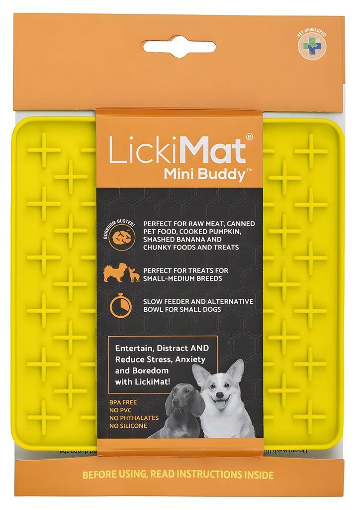 LickiMat Mini Buddy gelb, Maße: 15 x 15 cm Produktbild 