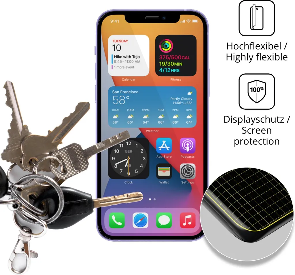 2IN1 PELLICOLA+CUSTODIA PER Apple iPhone 12 Pro Max 6.7 6 Tinte cover