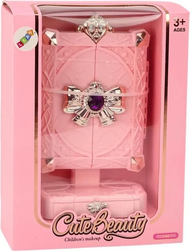 Miroir de table réglable rose pour maquillage - Accessoire de beauté